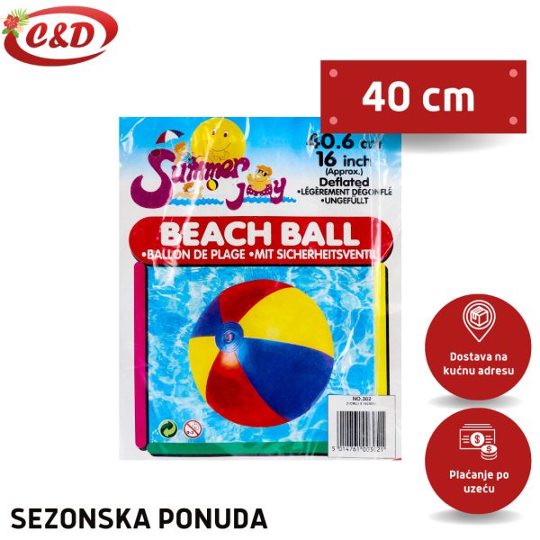 Lopta za plažu; 40 cm - Slika 2