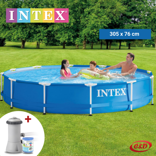 INTEX Bazen; Metalna konstrukcija; 305 x 76 cm + PUMPA