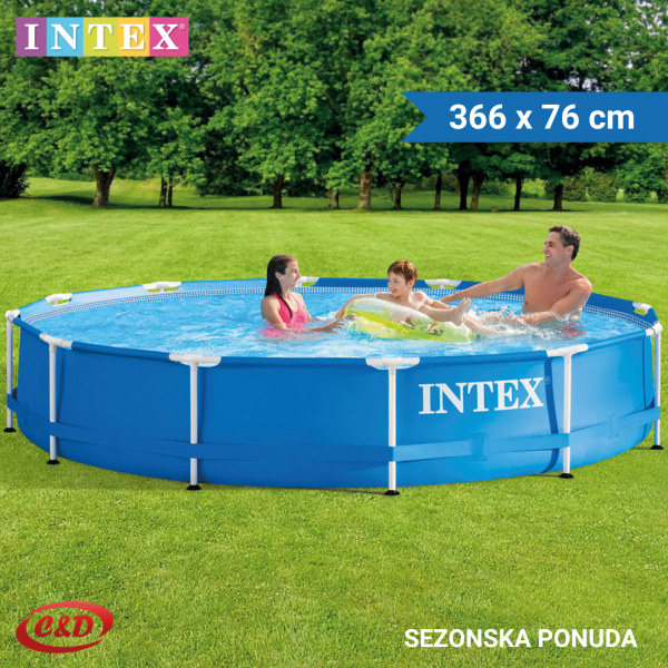 INTEX Bazen; Metalna konstrukcija; 366 x 76 cm - Slika 12