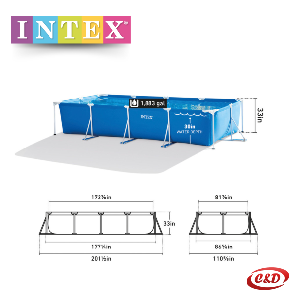 INTEX Bazen; Metalna konstrukcija; 220 x 150 x 60 cm - Slika 2