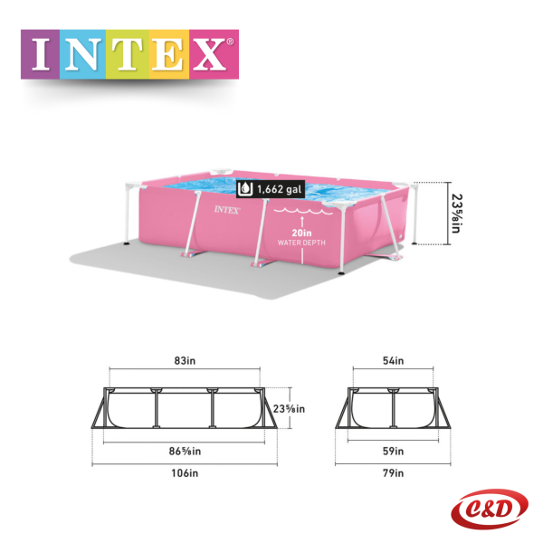 INTEX Bazen; Metalna konstrukcija; 220 x 150 x 60 cm - Slika 4