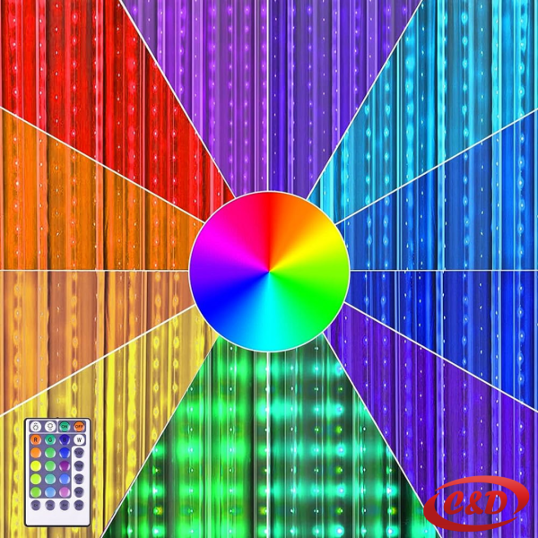 Lampice LED zavjesa/ledenice RGB 3 x 2 m