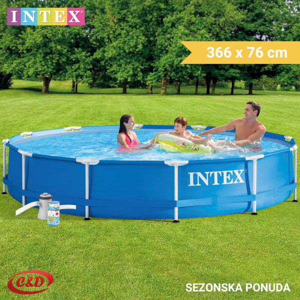 INTEX Bazen; Metalna konstrukcija; 366 x 76 cm + PUMPA - Slika 6