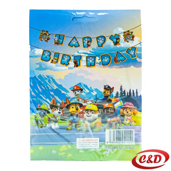 Natpis Happy Birthday Paw Patrol