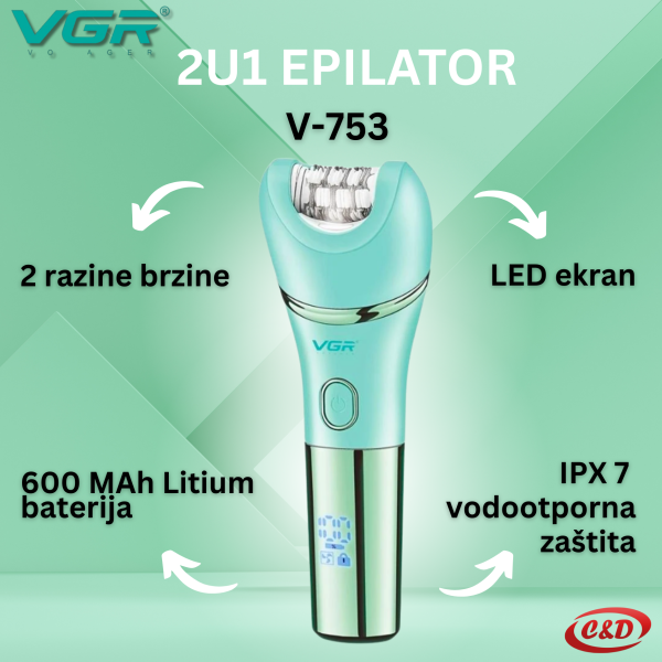 Epilator 2u1; VGR V-753 - Slika 6