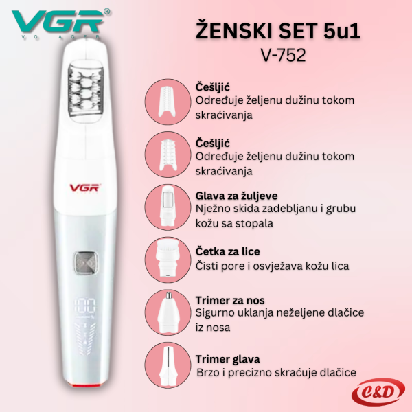 Ženski set za njegu 5u1; VGR V-752 - Slika 3