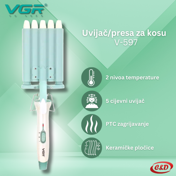 Uvijač/presa za kosu; VGR V-597 - Slika 5