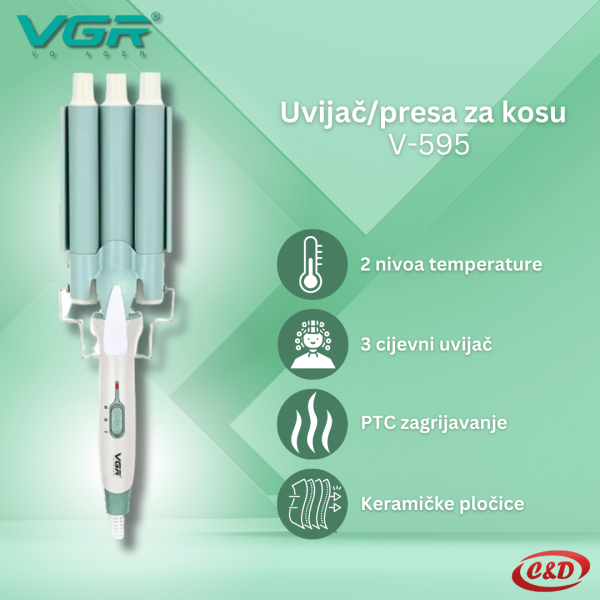 Uvijač/presa za kosu; VGR V-595 - Slika 2